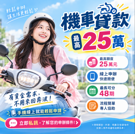 機車貸款｜最高25萬